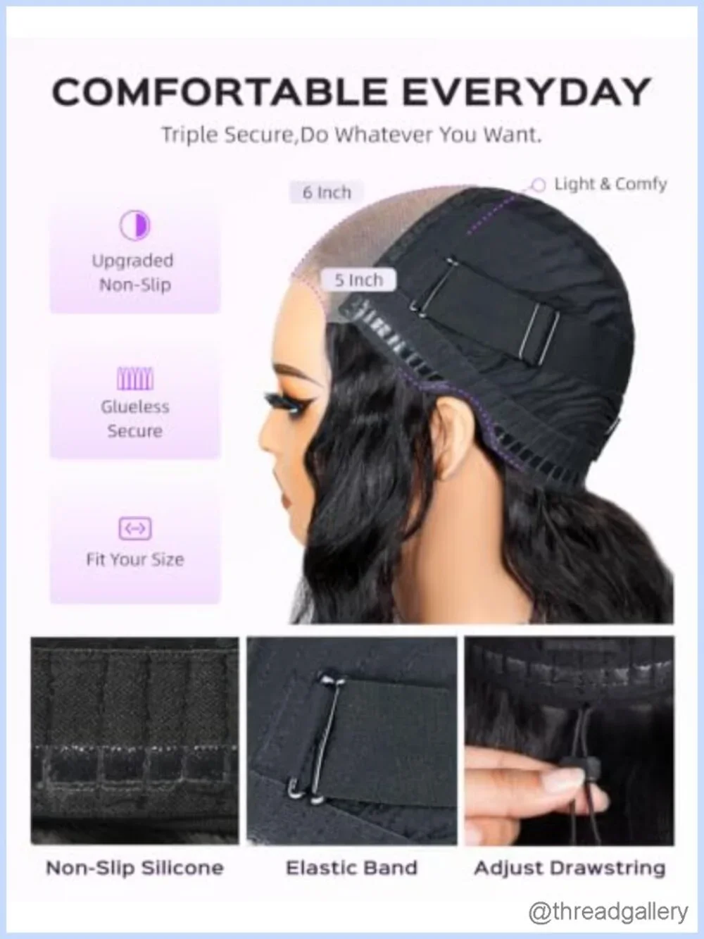 Glueless Pre Plucked Pre Cut Loose Deep Wave 6x5 HD Lace Wig Human Hair 20 Inch